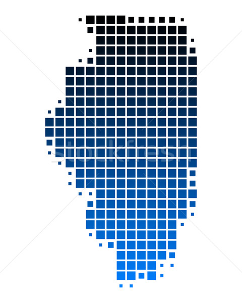 Kaart Illinois Blauw patroon amerika USA Stockfoto © rbiedermann
