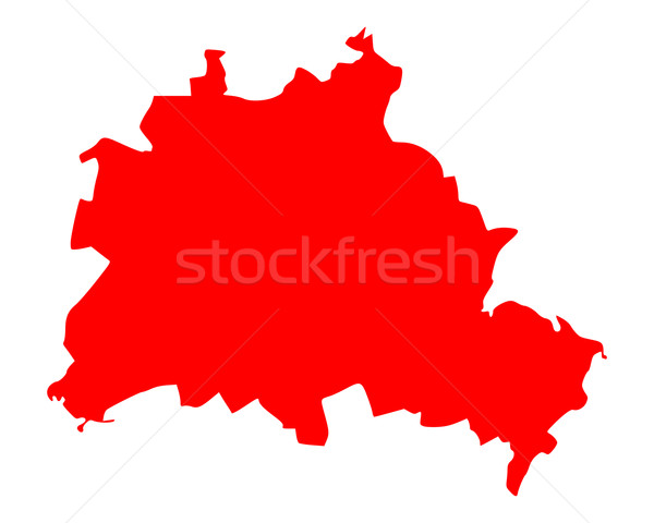 карта Берлин город красный вектора Германия Сток-фото © rbiedermann