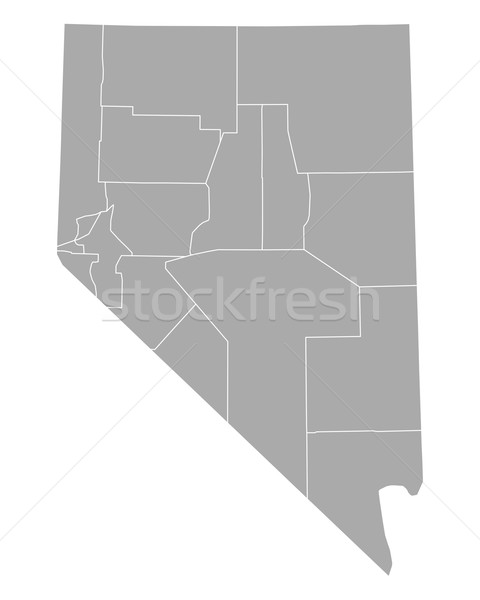 Stock fotó: Térkép · Nevada · vektor · izolált · illusztráció · szürke