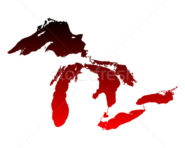 Foto stock: Mapa · viajar · vermelho · américa · Michigan
