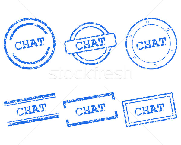Chat francobolli dettagliato accurata illustrazione design Foto d'archivio © rbiedermann