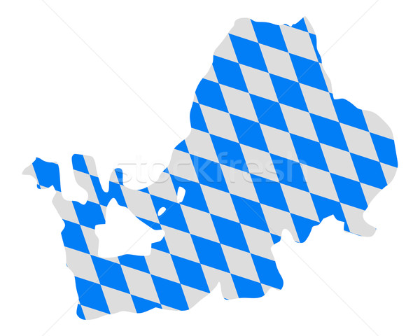 Bavarian flag and map of lake Chiemsee Stock photo © rbiedermann