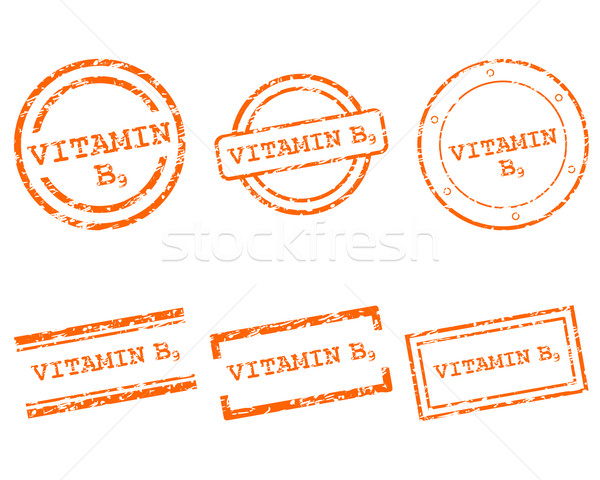Stock photo: Vitamin B9 stamps