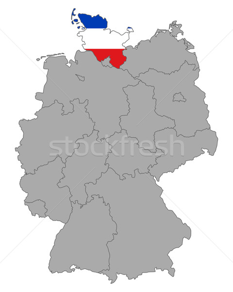 Harita Almanya bayrak seyahat afiş vektör Stok fotoğraf © rbiedermann