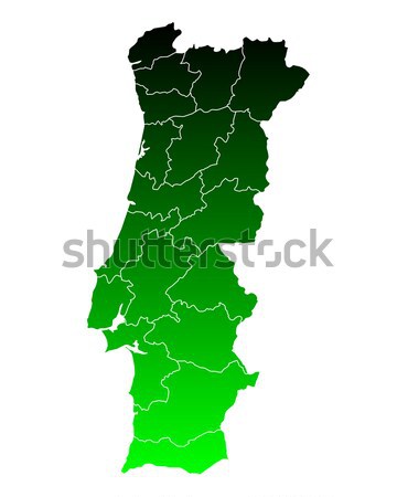 Mappa Portogallo verde viaggio isolato illustrazione Foto d'archivio © rbiedermann