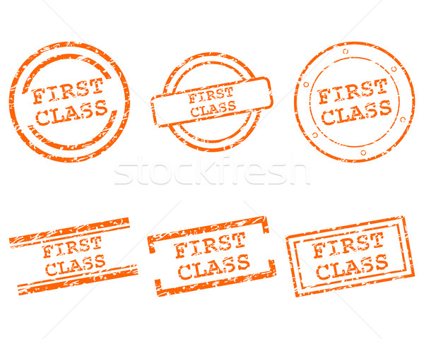 Pierwsza klasa znaczków projektu list pieczęć klasy Zdjęcia stock © rbiedermann