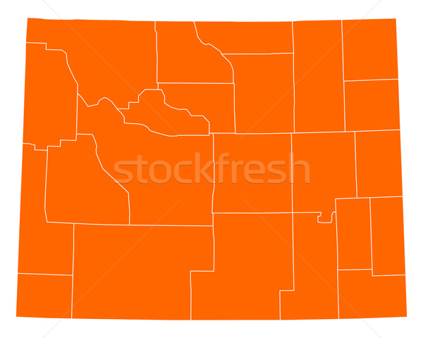 ストックフォト: 地図 · ワイオミング州 · 旅行 · 米国 · 孤立した · 実例