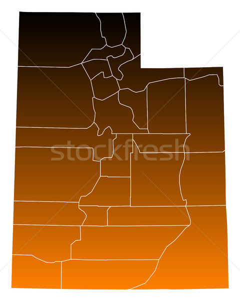 Térkép USA vektor izolált illusztráció barna Stock fotó © rbiedermann