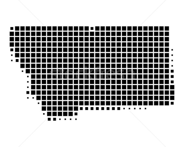 карта Монтана черный шаблон Америки квадратный Сток-фото © rbiedermann