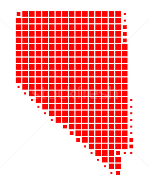 Stok fotoğraf: Harita · Nevada · kırmızı · model · Amerika · kare