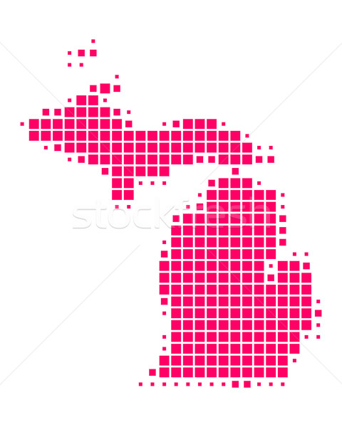 Pokaż Michigan wzór Ameryki fioletowy USA Zdjęcia stock © rbiedermann