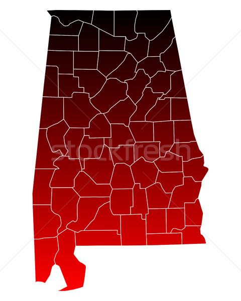 Imagine de stoc: Hartă · Alabama · călători · roşu · SUA · izolat