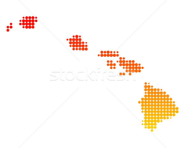 карта Гавайи Мир фон оранжевый путешествия Сток-фото © rbiedermann