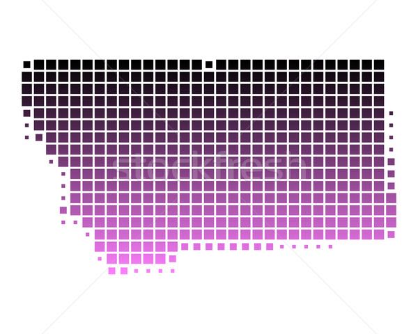 Stockfoto: Kaart · Montana · patroon · roze · amerika · vierkante