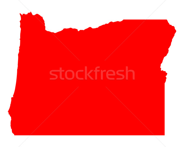 Kaart Oregon reizen Rood amerika USA Stockfoto © rbiedermann