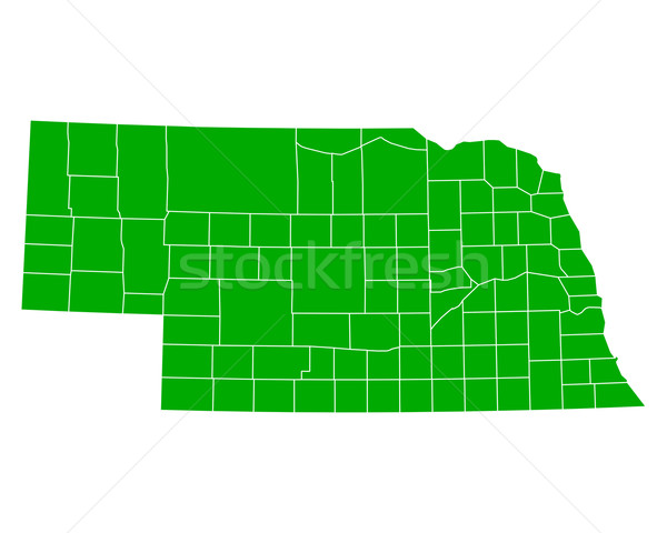 Foto stock: Mapa · Nebraska · fundo · verde · linha · vetor