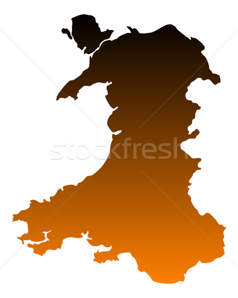 Mapa país de gales vetor isolado Foto stock © rbiedermann