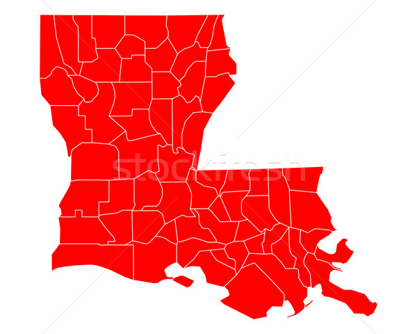 Mapa Louisiana viajar vermelho EUA isolado Foto stock © rbiedermann