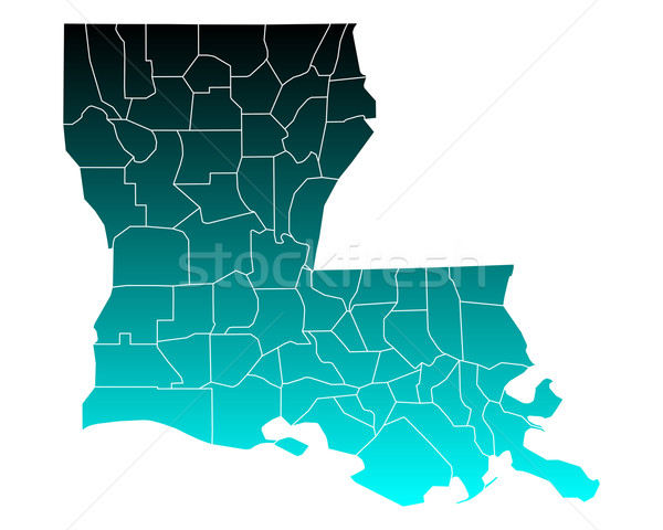 Mapa Louisiana verde azul viajar EUA Foto stock © rbiedermann