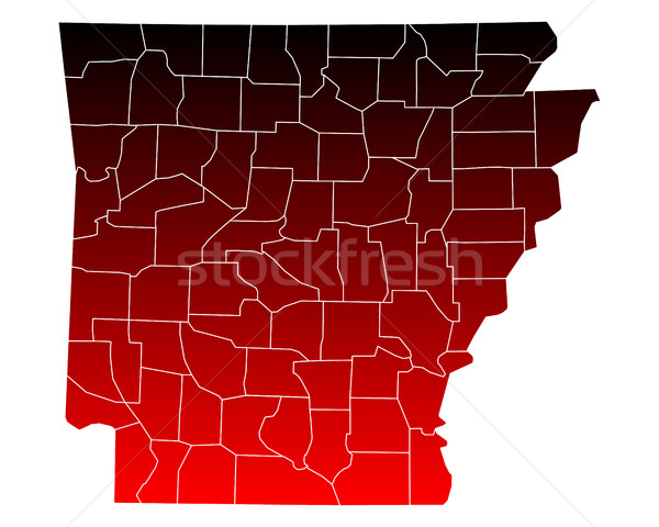 Térkép Arkansas utazás piros USA izolált Stock fotó © rbiedermann
