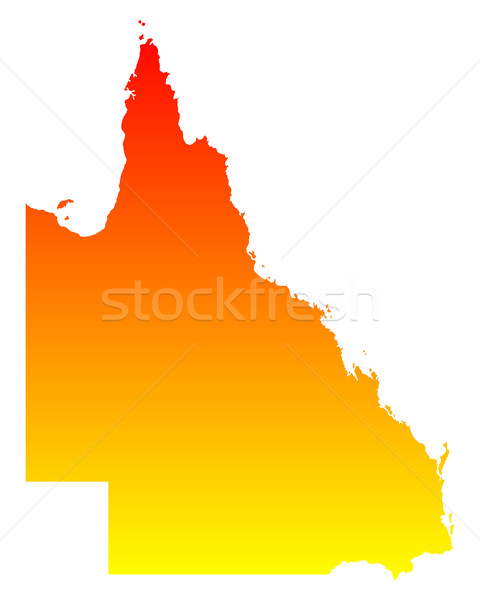 Kaart queensland vector Australië geïsoleerd illustratie Stockfoto © rbiedermann