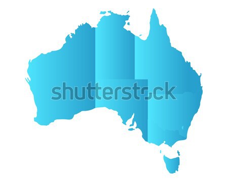 Mapa Austrália linha isolado ilustração região Foto stock © rbiedermann