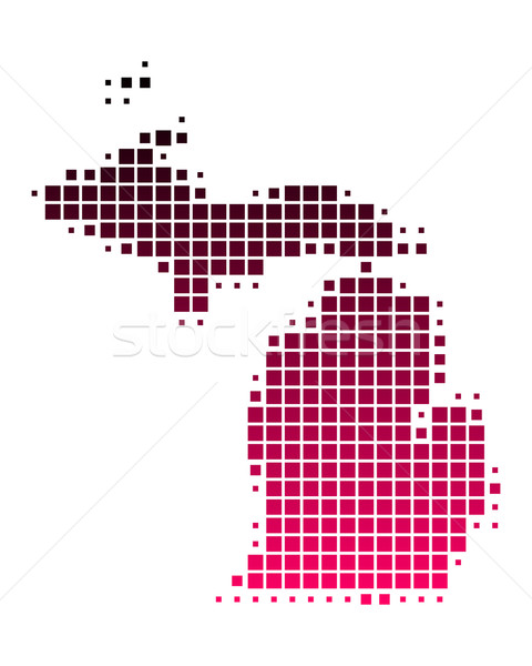 Hartă Michigan model roz America violet Imagine de stoc © rbiedermann
