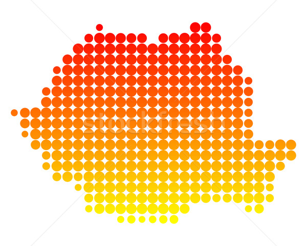 Stock fotó: Térkép · Romania · minta · kör · pont