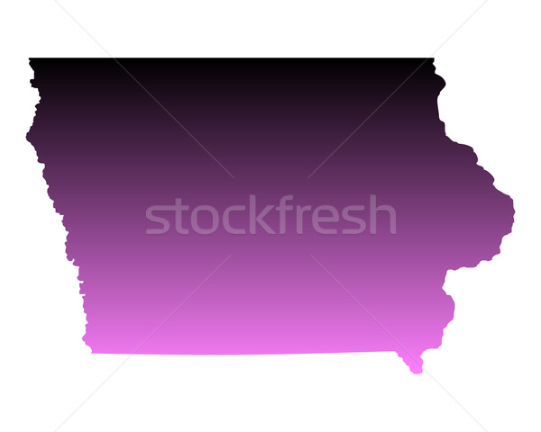 Mappa Iowa viaggio rosa america USA Foto d'archivio © rbiedermann