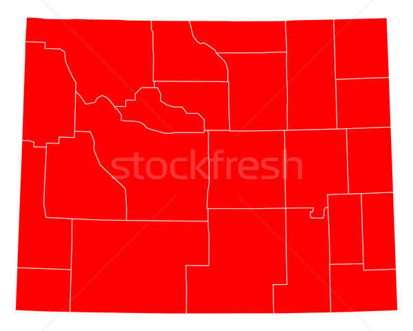 Foto stock: Mapa · Wyoming · viaje · rojo · EUA · aislado