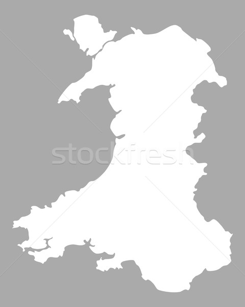 Kaart wales geïsoleerd illustratie grijs Stockfoto © rbiedermann