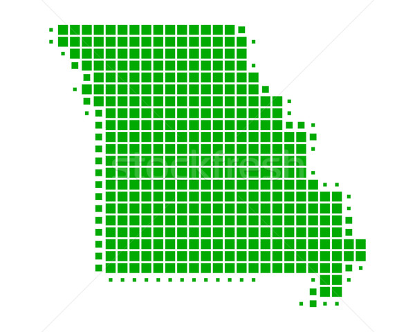 Carte Missouri vert modèle Amérique carré [[stock_photo]] © rbiedermann