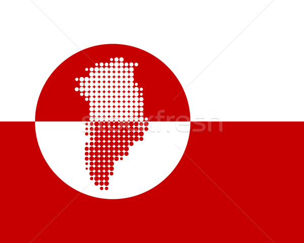 Map and flag of Greenland Stock photo © rbiedermann