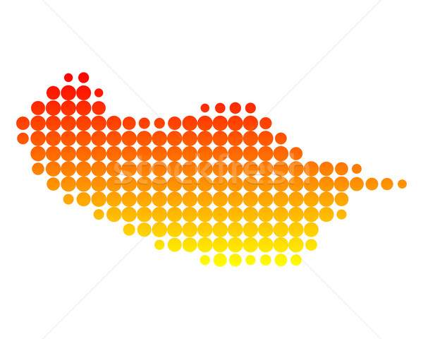 Térkép Madeira sziget minta kör pont Stock fotó © rbiedermann