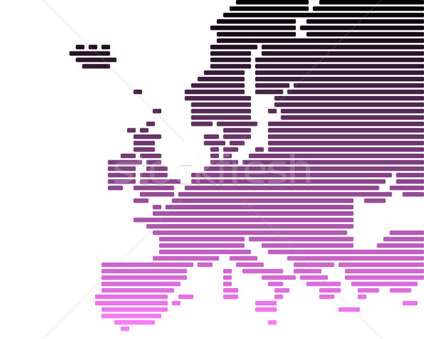 Hartă Europa roz linie linii punct Imagine de stoc © rbiedermann