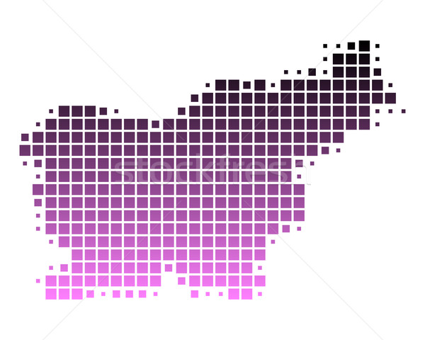 карта Словения фон квадратный точки иллюстрация Сток-фото © rbiedermann