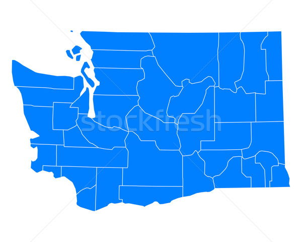 Mapa Washington azul viaje EUA aislado Foto stock © rbiedermann