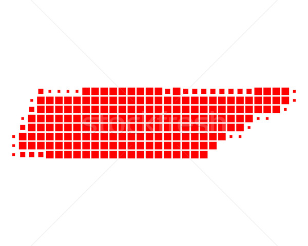 Mapa Tennesse rojo patrón cuadrados Foto stock © rbiedermann