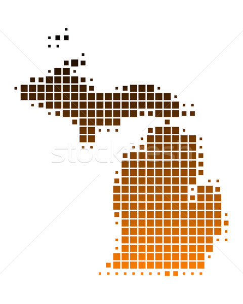 Hartă Michigan model America SUA pătrat Imagine de stoc © rbiedermann