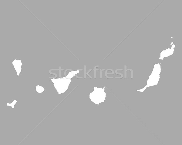Hartă insulele canare fundal linie ilustrare gri Imagine de stoc © rbiedermann