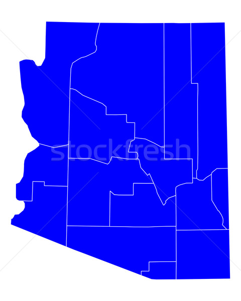 Stockfoto: Kaart · Arizona · Blauw · reizen · USA · geïsoleerd