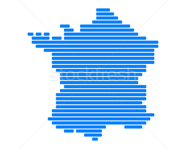 Hartă Franta albastru linie linii punct Imagine de stoc © rbiedermann
