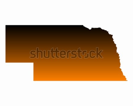 Mappa Nebraska viaggio america USA isolato Foto d'archivio © rbiedermann