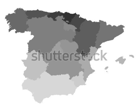 Stockfoto: Kaart · Spanje · vector · Madrid · geïsoleerd · illustratie