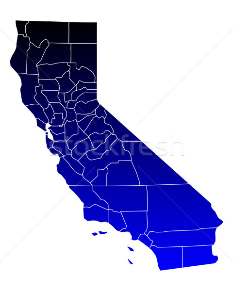 Foto stock: Mapa · Califórnia · azul · viajar · EUA · isolado