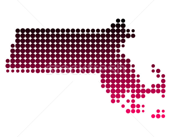 Mappa Massachusetts pattern rosa viola cerchio Foto d'archivio © rbiedermann