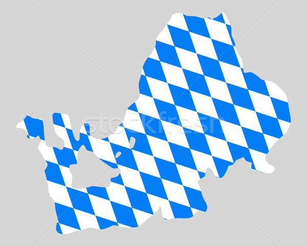 Bavarian flag and map of lake Chiemsee Stock photo © rbiedermann