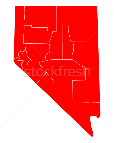 [[stock_photo]]: Carte · Nevada · Voyage · rouge · USA · isolé