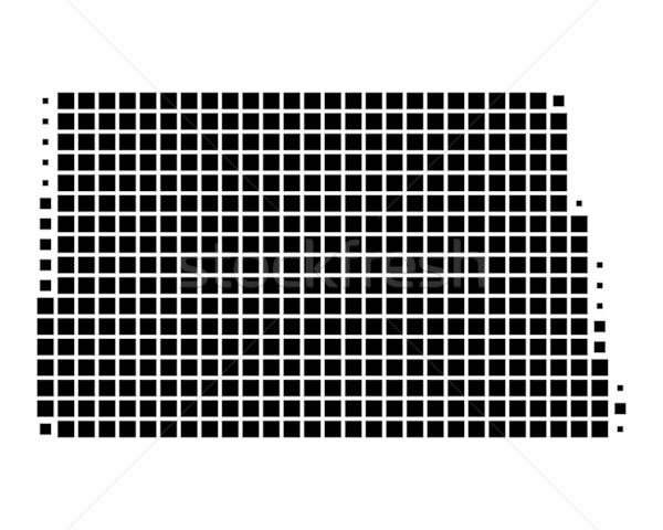 Kaart North Dakota zwarte patroon amerika vierkante Stockfoto © rbiedermann