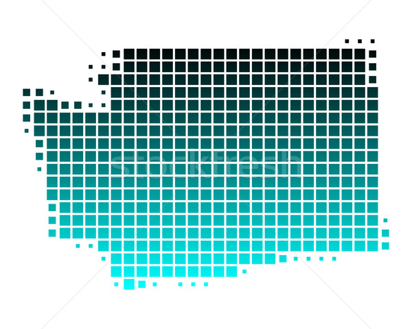 Сток-фото: карта · Вашингтон · зеленый · синий · шаблон · Америки